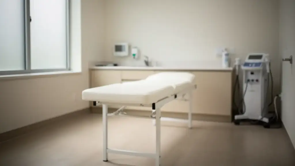 A treatment room at Summa Med Spa, the table made up and the room quiet between appointments